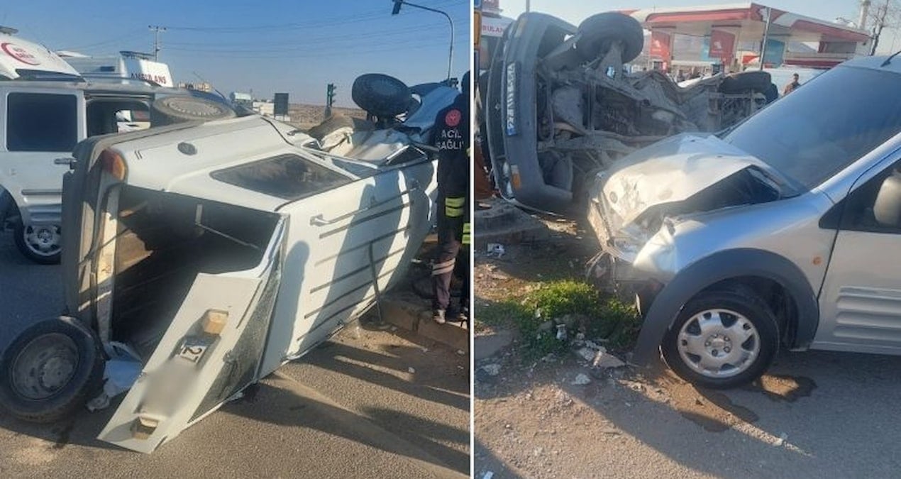 Gaziantep’te iki araç birbirine girdi: 14 kişi yaralandı